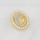 Dije Virgen Maria 3.05g / 2cm Dos Oros Amarillo Blanco 18K
