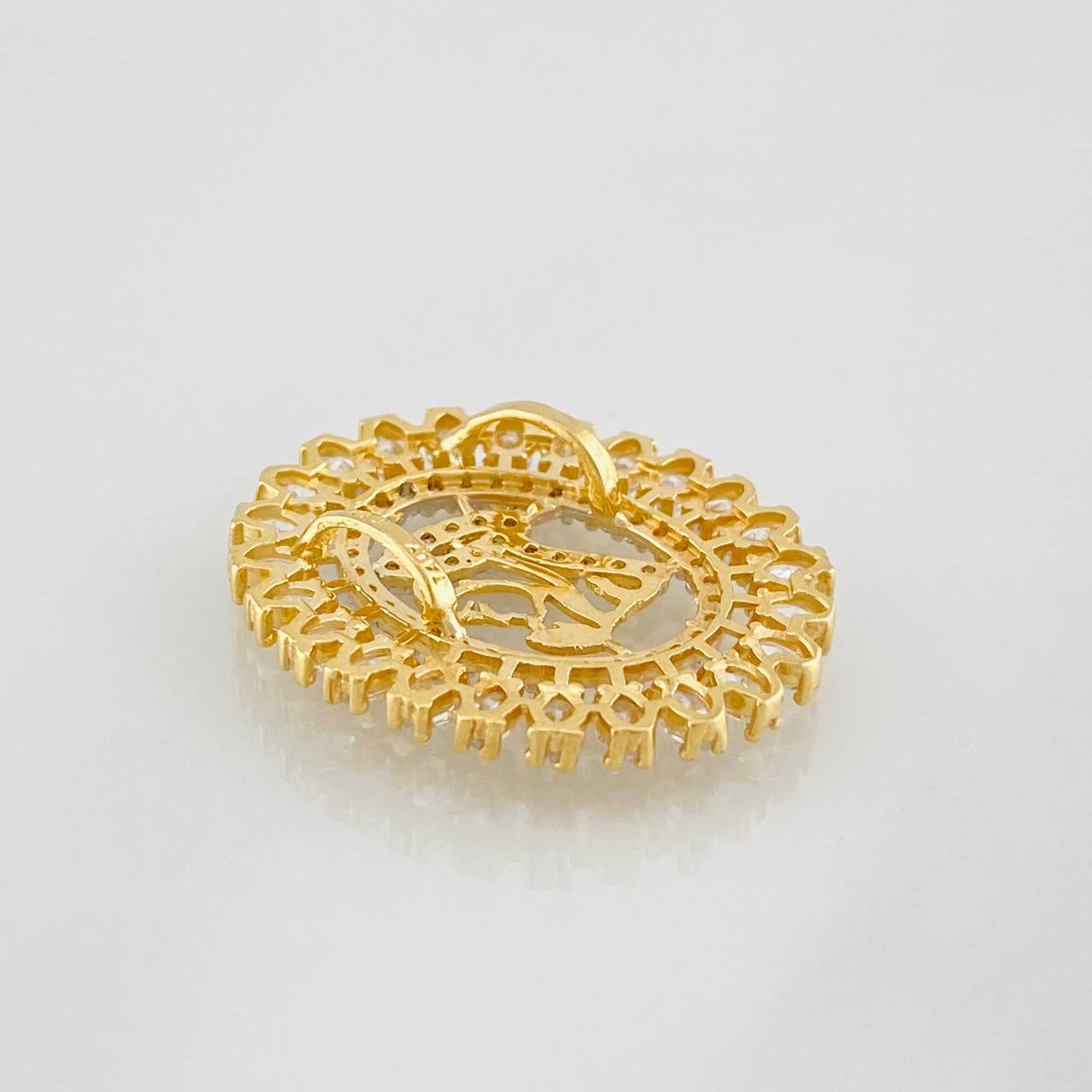 Dije Virgen Maria 3.05g / 2cm Dos Oros Amarillo Blanco 18K