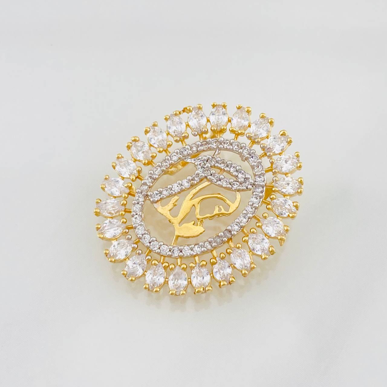 Dije Virgen Maria 3.05g / 2cm Dos Oros Amarillo Blanco 18K