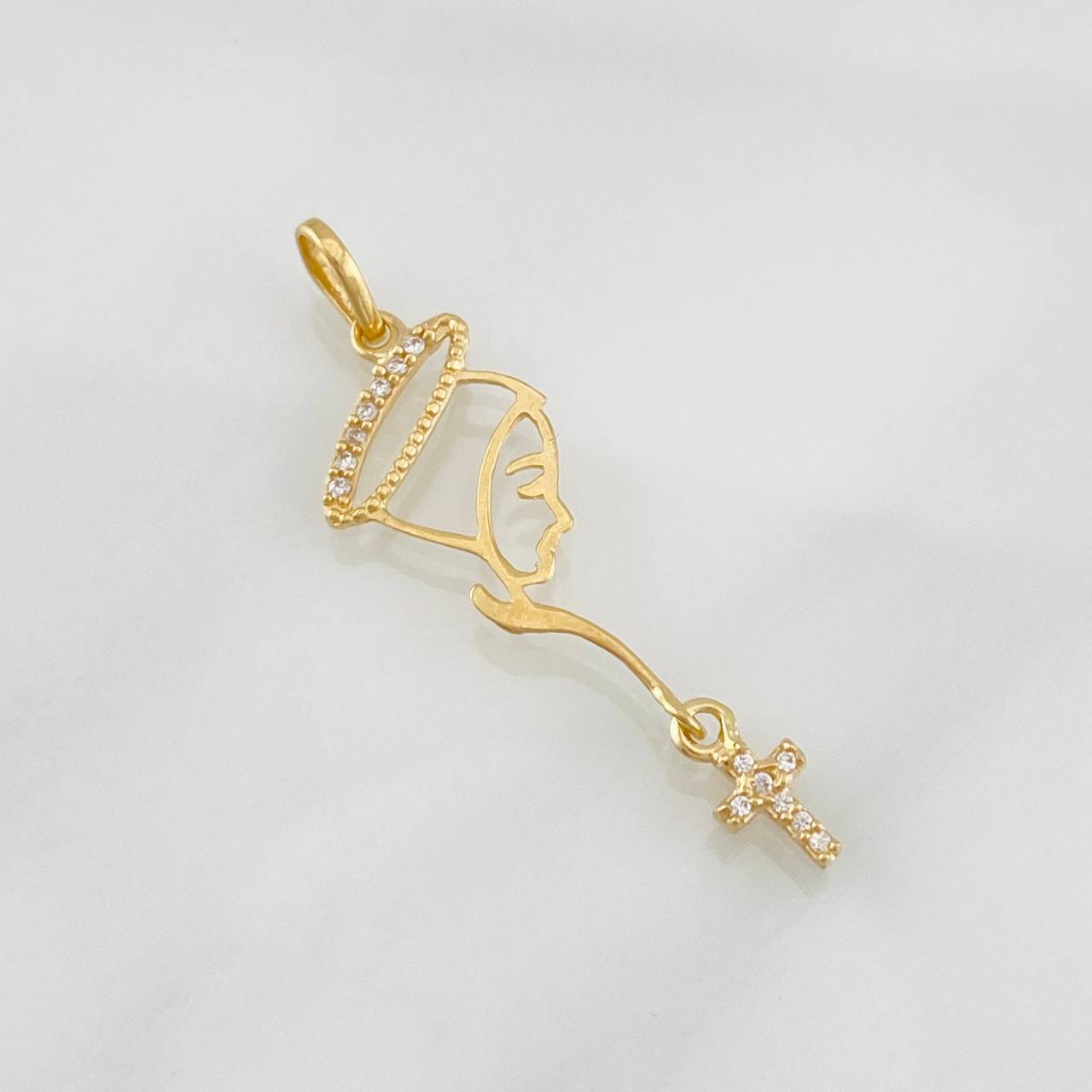 Dije Silueta Virgen Maria 0.75g / 3.5cm Oro Amarillo 18K
