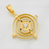 Dije Brujula 16g / 5cm Dos Oros Amarillo Blanco 18K