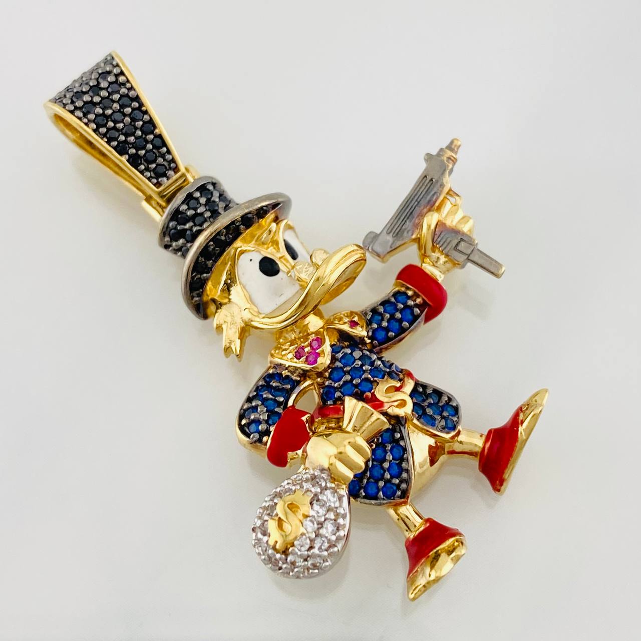 Dije Pato Bolsa de Dinero 10.95g / 4.2cm Tres Oros 18K