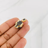 Dije Rostro Pantera 5.3g / 2.3cm Dos Oros Negro Amarillo 18K