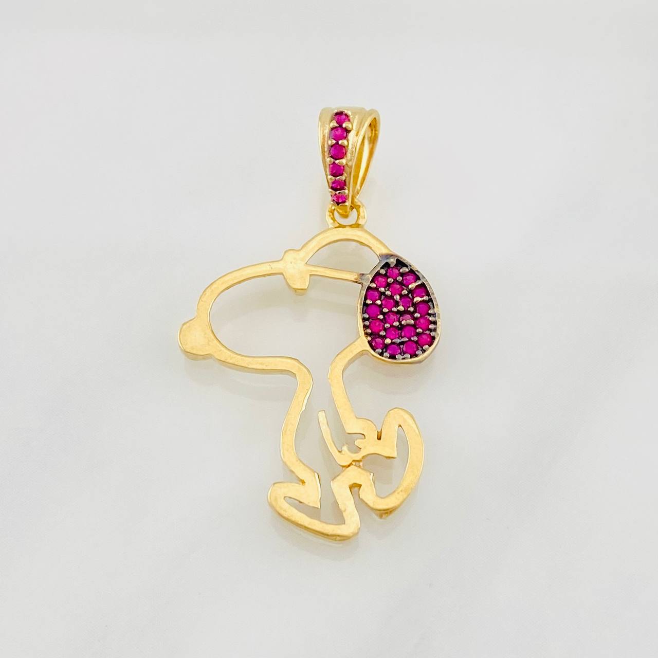Dije Perro 1.85g / 3cm Dos Oros Negro Amarillo 18K