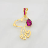 Dije Perro 1.85g / 3cm Dos Oros Negro Amarillo 18K