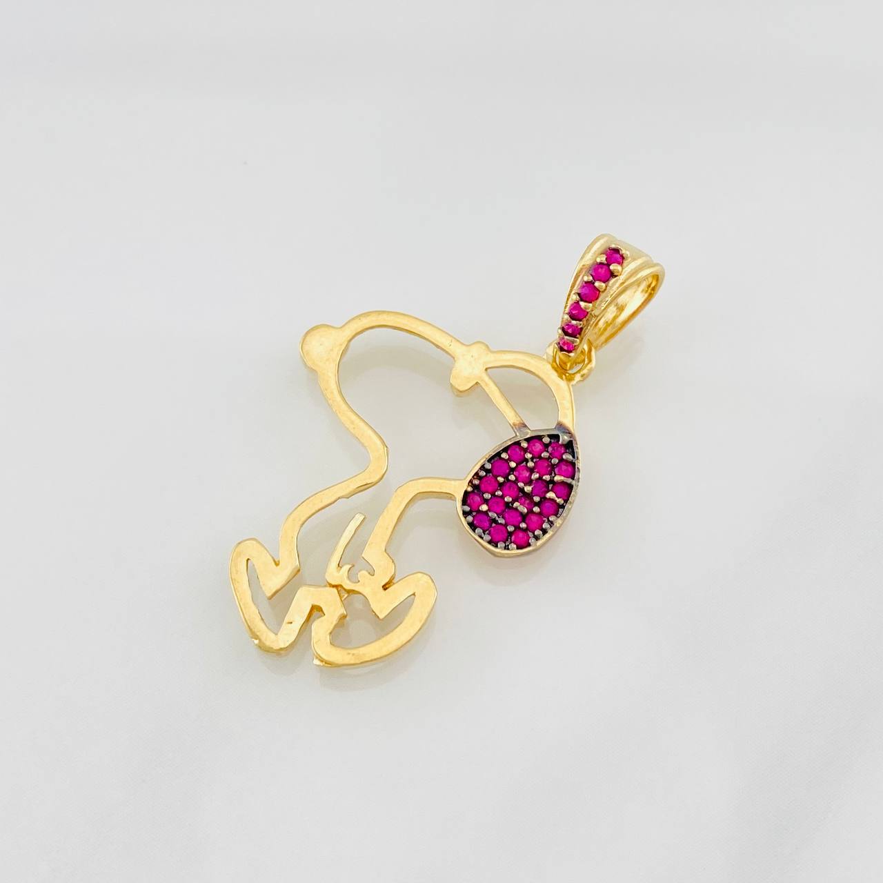 Dije Perro 1.85g / 3cm Dos Oros Negro Amarillo 18K