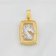 Dije Cuadro Caballo 3.85g / 3cm Dos Oros Amarillo Blanco 18K