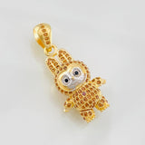Dije Conejo Sonriente 6.3g / 3.5cm Dos Oros Amarillo Blanco 18K