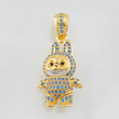 Dije Conejo Sonriente 5.9g / 3.5cm Dos Oros Amarillo Blanco 18K