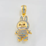 Dije Conejo Sonriente 5.9g / 3.5cm Dos Oros Amarillo Blanco 18K