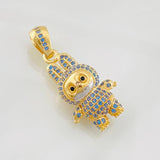 Dije Conejo Sonriente 5.9g / 3.5cm Dos Oros Amarillo Blanco 18K