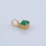 Dije Redondo Esmeralda 31pts 0.45gr / 1.1cm / Oro Amarillo 18K &
