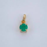 Dije Redondo Esmeralda 31pts 0.45gr / 1.1cm / Oro Amarillo 18K &