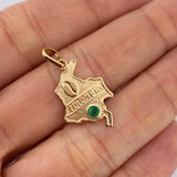 Dije Mapa de Colombia Esmeralda 11pts 1.1gr / 2.8cm / Oro Amarillo 18K &