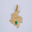 Dije Mapa de Colombia Esmeralda 11pts 1.1gr / 2.8cm / Oro Amarillo 18K &