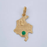 Dije Mapa de Colombia Esmeralda 11pts 1.1gr / 2.8cm / Oro Amarillo 18K &