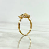 Anillo Cabeza de Oso 2.45gr / T6 1/4 / Circones Blancos-Negros Oro Amarillo