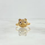 Anillo Cabeza de Oso 2.45gr / T6 1/4 / Circones Blancos-Negros Oro Amarillo