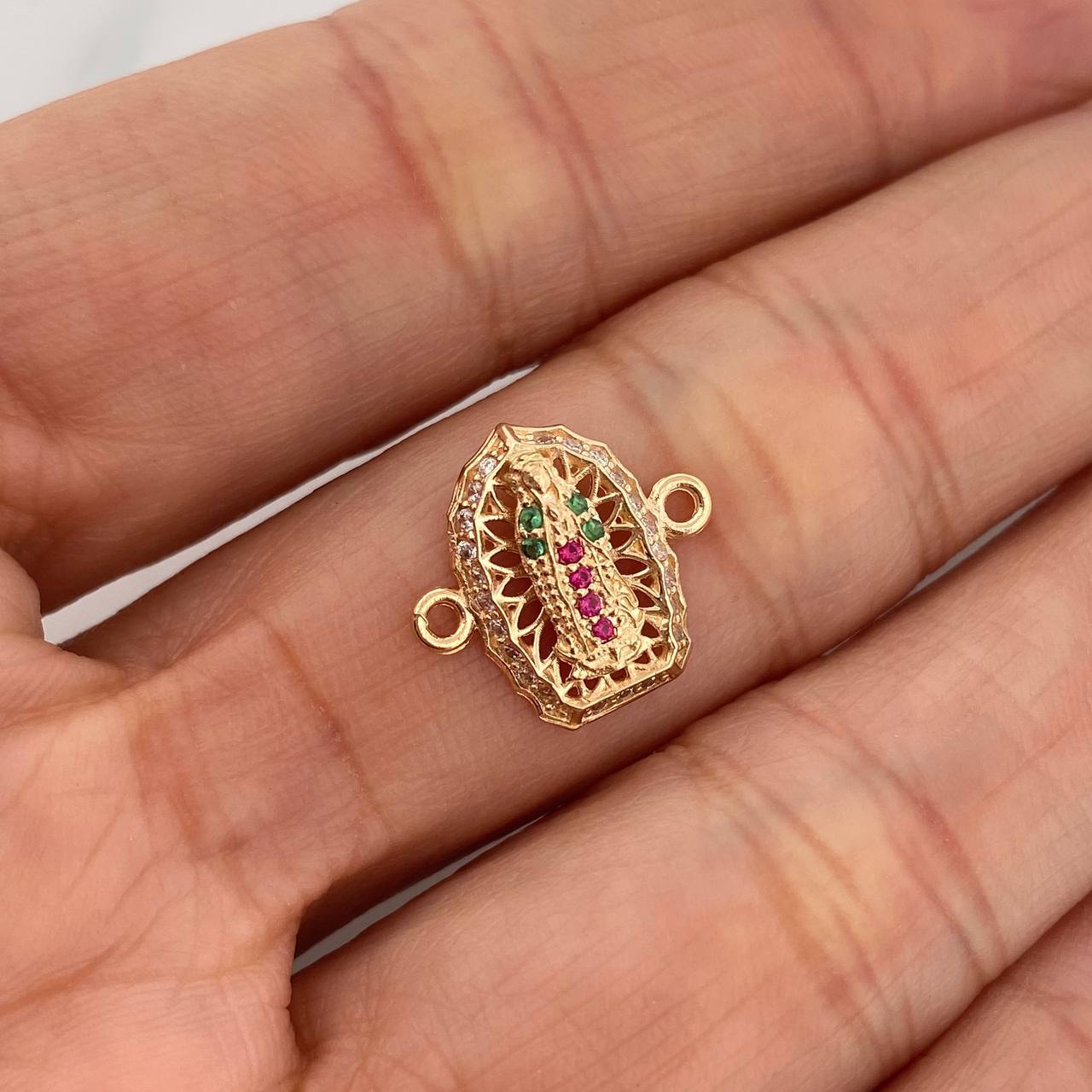 Herraje Virgen De Guadalupe 1.2 g / 1.5 cm Oro Amarillo 18K