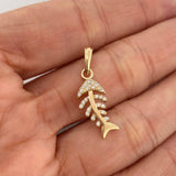 Dije Pez Esqueleto  2 g / 2.7 cm Oro Amarillo 18K