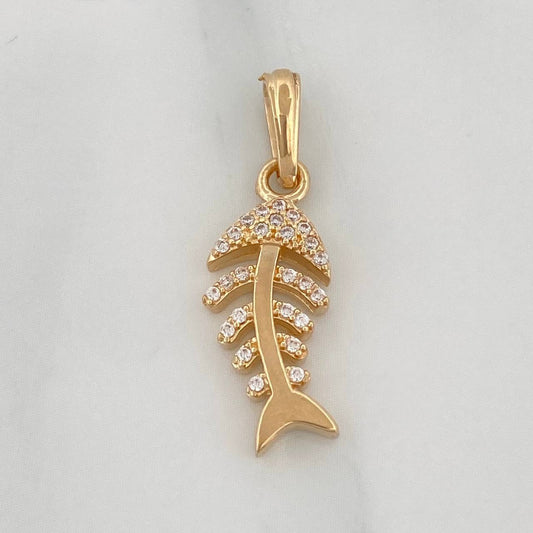 Dije Pez Esqueleto  2 g / 2.7 cm Oro Amarillo 18K