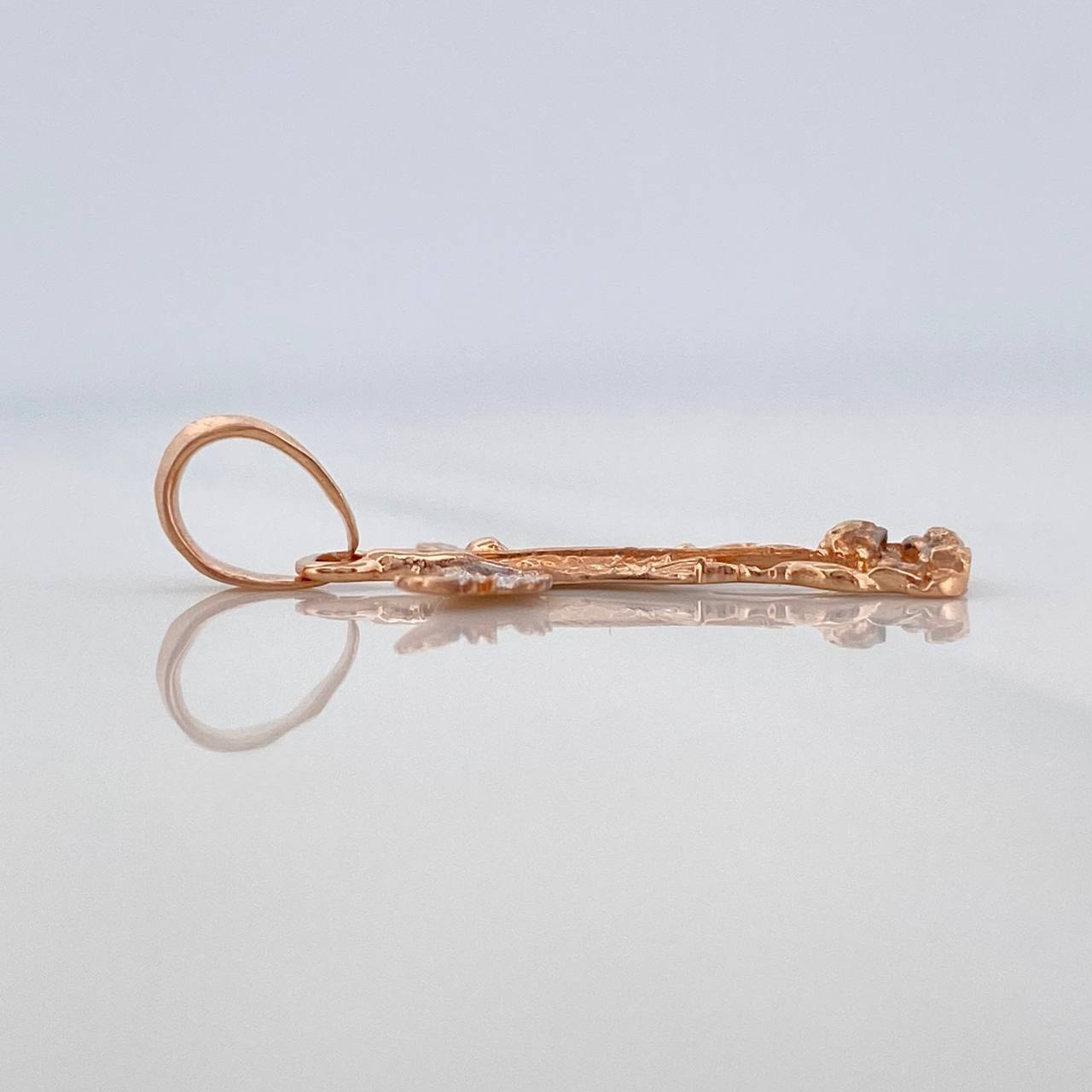 Dije San Miguel Arcangel 1.15 g / 2.5 cm Dos Oros Blanco Rosa 18K