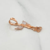 Dije San Miguel Arcangel 1.15 g / 2.5 cm Dos Oros Blanco Rosa 18K
