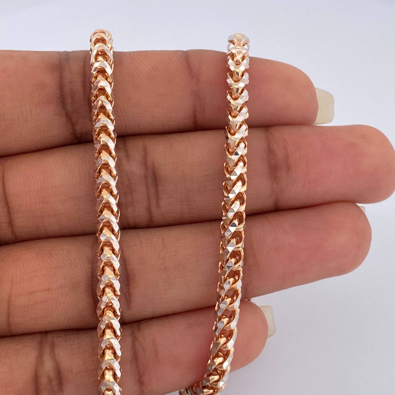 Cadena Franco Especial 66.45gr / 65cm / 3.9mm Dos Oros Blanco Rosa +3 18K $