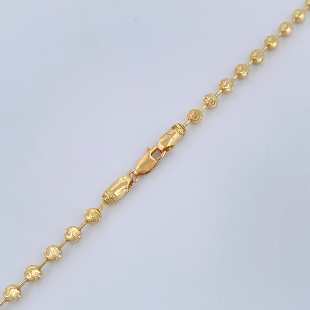 Cadena Militar Lunar 14.55gr / 51.5cm / 3mm Oro Amarillo +4 18K $