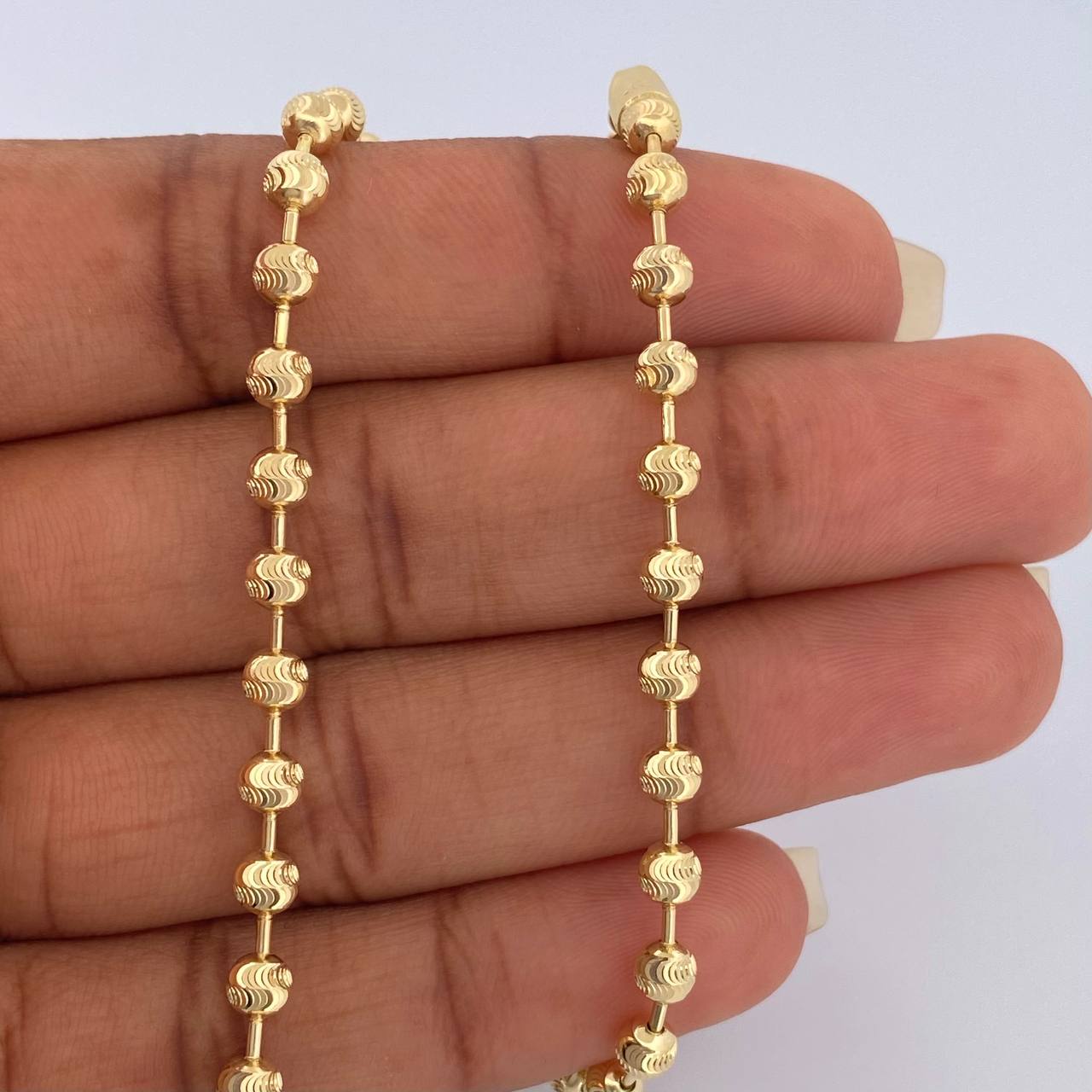 Cadena Militar Lunar 14.55gr / 51.5cm / 3mm Oro Amarillo +4 18K $