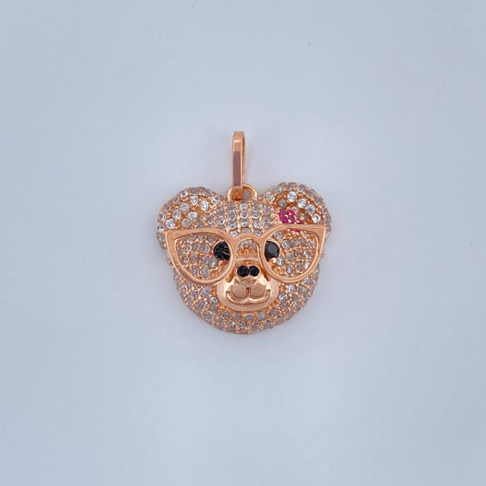 Dije Rostro Oso 2.95gr / 2cm / Oro Rosa 18K &