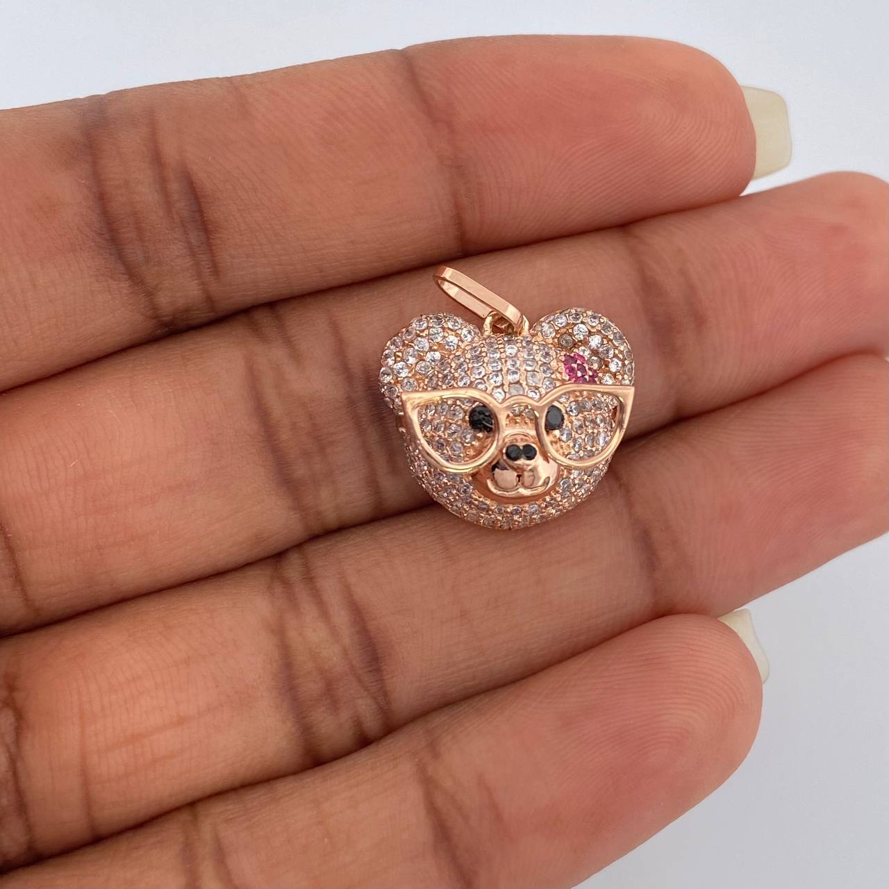 Dije Rostro Oso 2.95gr / 2cm / Oro Rosa 18K &