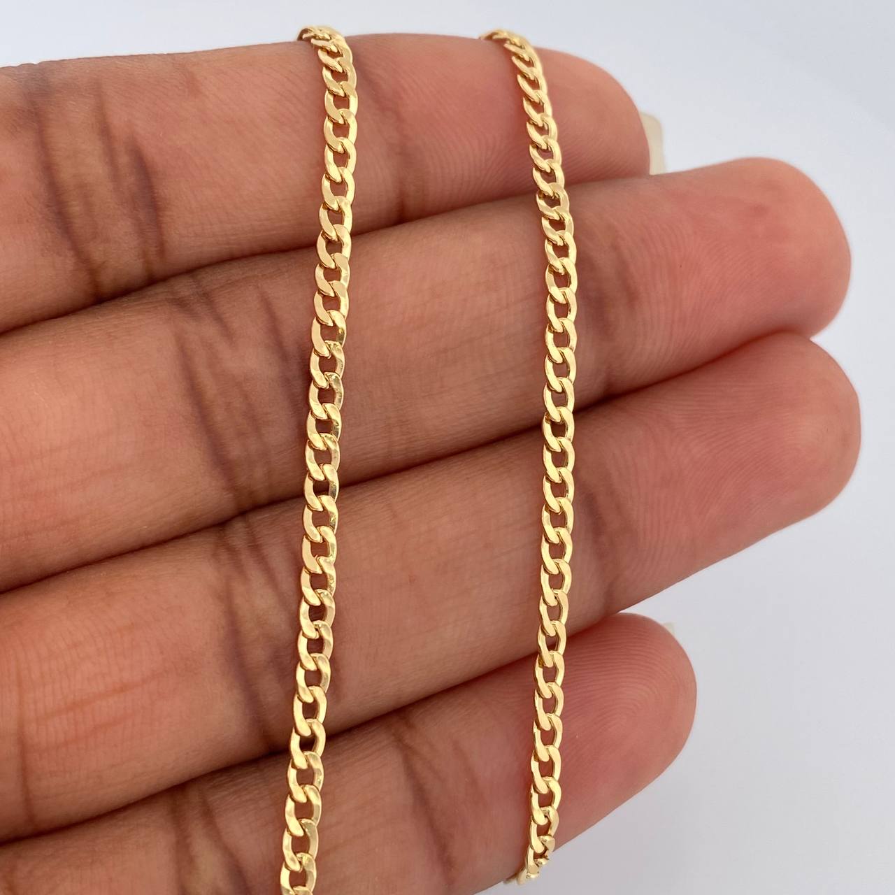 Cadena Cubana 3.55gr / 50.3cm / 2.26mm Oro Amarillo +1 18K $
