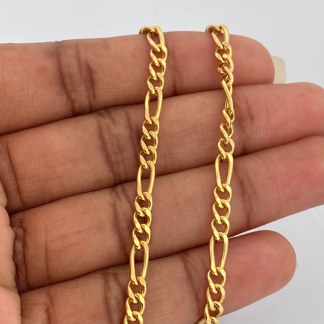 Cadena Figaro 11.1gr / 64.8cm / 3.58mm Oro Amarillo +1 18K $
