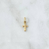 Dije Cruz 0.25gr / 1.3cm / Lisa Oro Amarillo 18K *