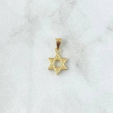 Dije Estrella De David 0.35gr / 1.5cm / Cargador Bordeado Oro Amarillo 18K *