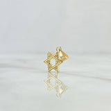 Dije Estrella De David 0.35gr / 1.7cm / Cargador Bordeado Oro Amarillo 18K