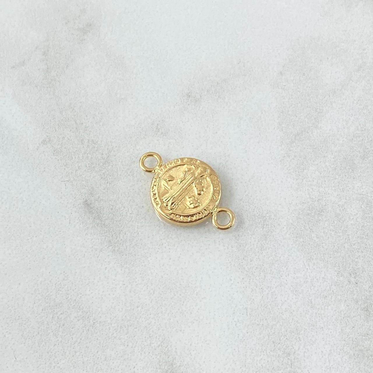 Herraje San Benito 0.6gr / 1.7cm / Mate - Liso - Circular Oro Amarillo 18K *