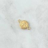 Herraje San Benito 0.6gr / 1.7cm / Mate - Liso - Circular Oro Amarillo 18K *