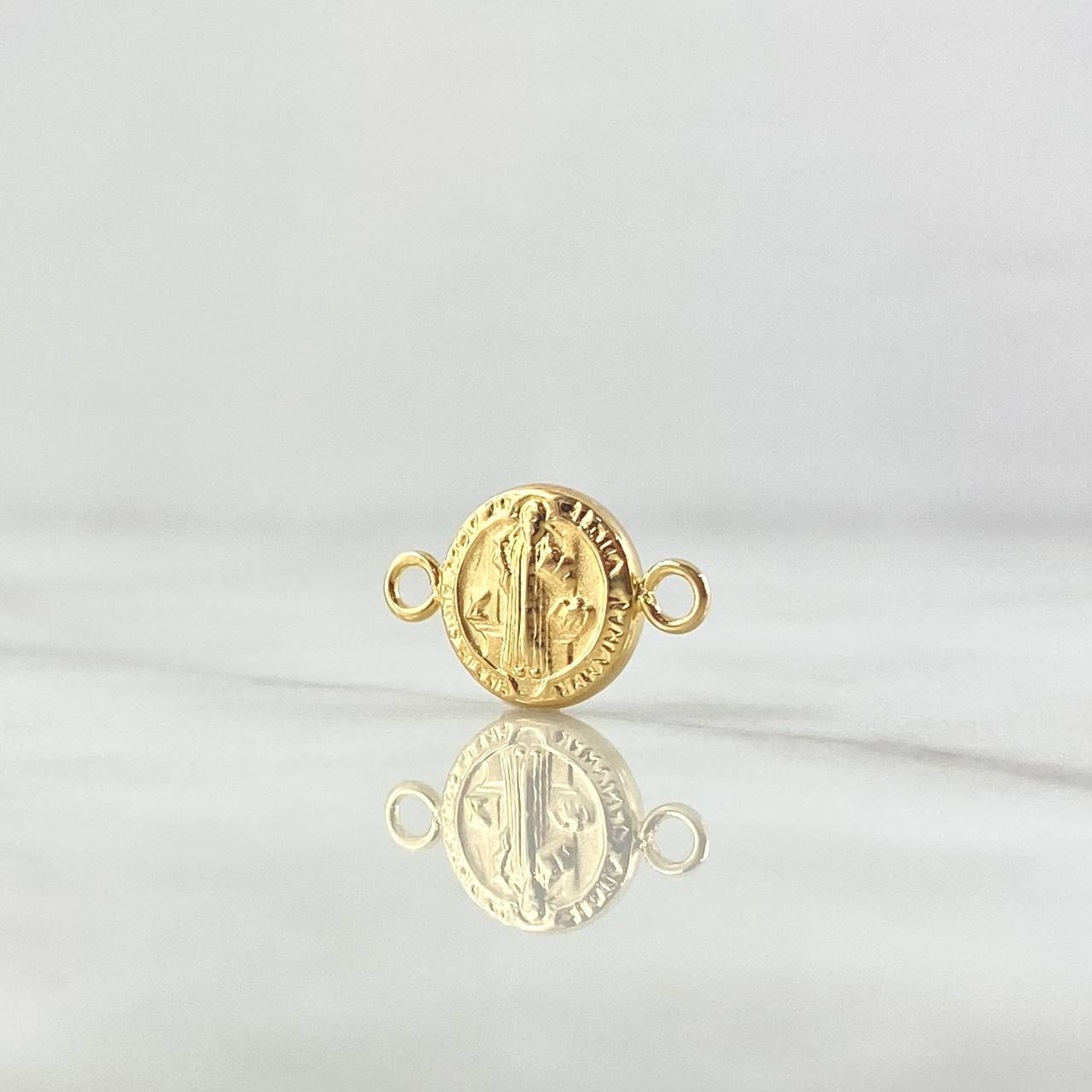 Herraje San Benito 0.6gr / 1.7cm / Mate - Liso - Circular Oro Amarillo 18K *