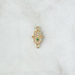 Herraje Mano Hamsa 0.45gr / 1.4cm / Circones Blancos Y Verde Oro Amarillo 18K *