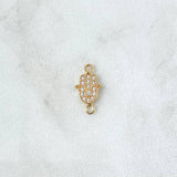 Herraje Mano Hamsa 0.6gr / 1.4cm / Circones Blancos Oro Amarillo 18K