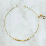 Pulso Aro Seguido 1.15gr / 15 - 18cm / 2mm Gradual Bolas Diamantadas Oro Amarillo +4 18K