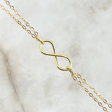 Pulso Aro Seguido Doble 1.3gr / 20cm / Infinito Oro Amarillo +4 18K *