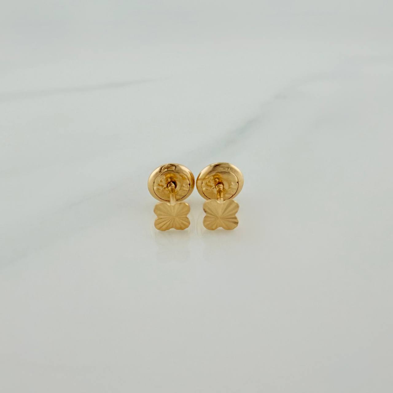 Topos Trebol Diamantados 0.55 g / 3.85 mm Oro Amarillo 18K