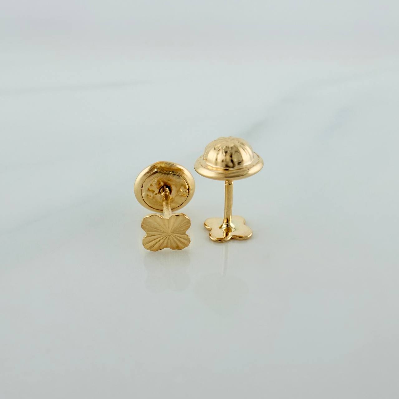 Topos Trebol Diamantados 0.55 g / 3.85 mm Oro Amarillo 18K