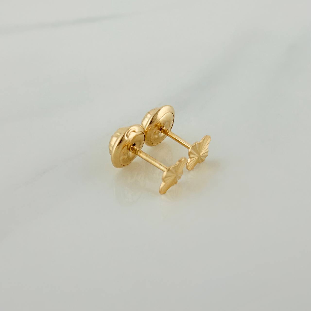 Topos Trebol Diamantados 0.55 g / 3.85 mm Oro Amarillo 18K