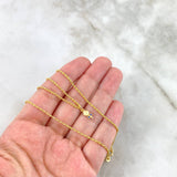 Cadena Lazo 0.9gr / 45cm + Dije Paleta 0.25gr / 1.4cm Circones Azul Oro Amarillo (Oferta)