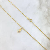 Cadena Lazo 0.9gr / 45cm + Dije Paleta 0.25gr / 1.4cm Circones Azul Oro Amarillo (Oferta)