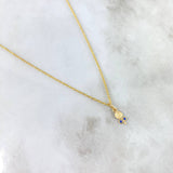 Cadena Lazo 0.9gr / 45cm + Dije Paleta 0.25gr / 1.4cm Circones Azul Oro Amarillo (Oferta)